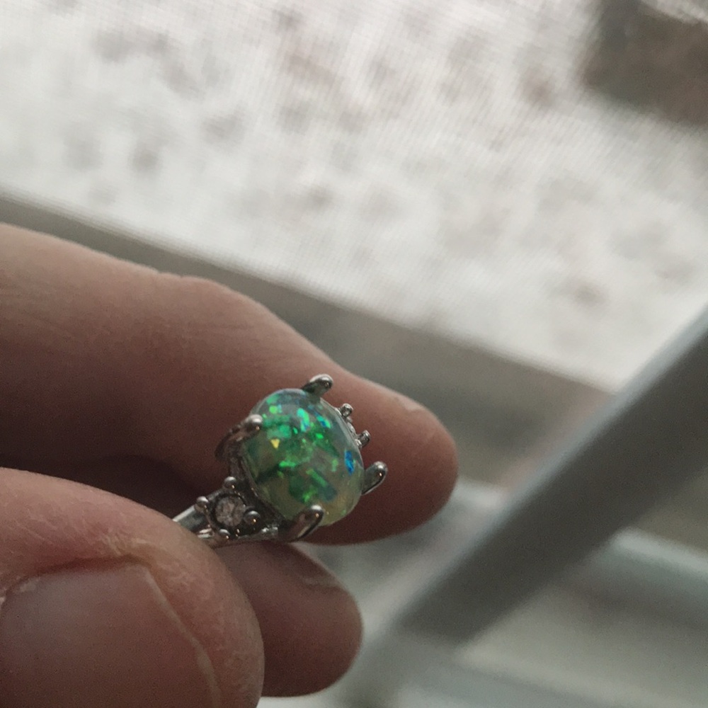 925 Silver Ring With Lap Opal Ring - image 7